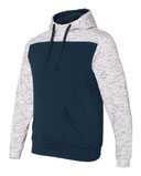 Mélange Fleece Colorblocked Hooded Sweatshirt