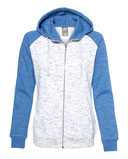 Women’s Mélange Fleece Colorblocked Full-Zip Sweatshirt