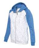 Women’s Mélange Fleece Colorblocked Full-Zip Sweatshirt