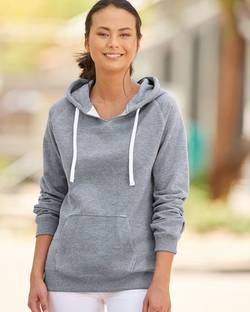 J. America Women's Sueded V-Neck Hooded Sweatshirt 8836 J. America Women's Sueded V-Neck Hooded Sweatshirt 8836