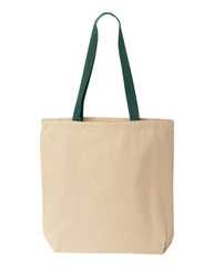 Natural Tote with Contrast-Color Handles