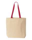 Natural Tote with Contrast-Color Handles