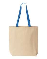 Natural Tote with Contrast-Color Handles