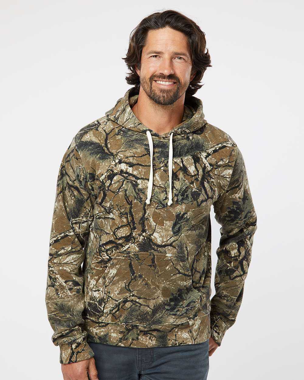 J. America Triblend Fleece Hooded Sweatshirt 8871J