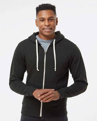 J. America Triblend Full-Zip Hooded Sweatshirt 8872J
