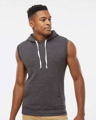 J. America Triblend Sleeveless Hooded Sweatshirt 8877J