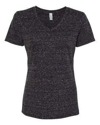 JERZEES Women's Snow Heather Jersey V-Neck T-Shirt 88WVR