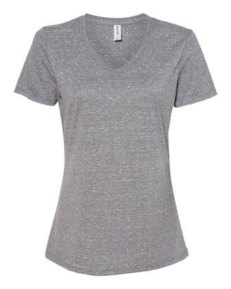 JERZEES Women's Snow Heather Jersey V-Neck T-Shirt 88WVR