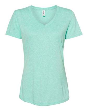 JERZEES Women's Snow Heather Jersey V-Neck T-Shirt 88WVR