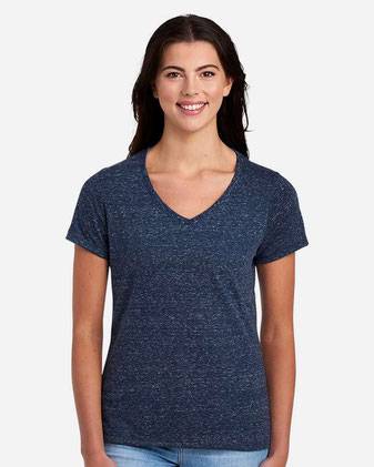 JERZEES Women's Snow Heather Jersey V-Neck T-Shirt 88WVR