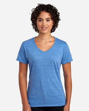 JERZEES Women's Snow Heather Jersey V-Neck T-Shirt 88WVR