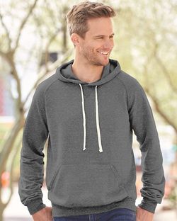 JERZEES Snow Heather French Terry Raglan Hooded Sweatshirt 90MR JERZEES Snow Heather French Terry Raglan Hooded Sweatshirt 90MR