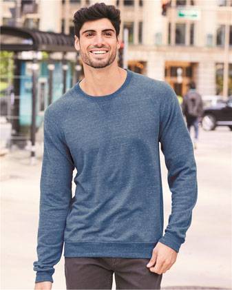 JERZEES Snow Heather French Terry Crewneck Sweatshirt 91MR