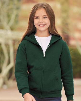 JERZEES NuBlend® Youth Full-Zip Hooded Sweatshirt 993BR