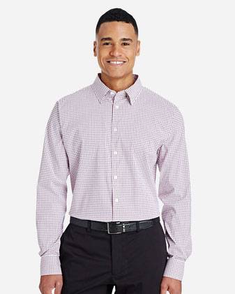 Devon & Jones CrownLux Performance® Micro Windowpane Woven Dress Shirt DG540