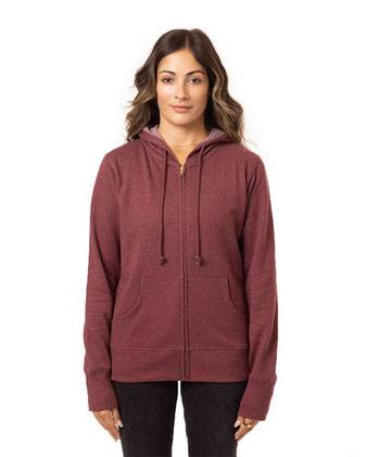 Econscious Women's Heathered Full-Zip Hooded Sweatshirt EC4580