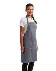 Recycled Bib Apron with Pocket