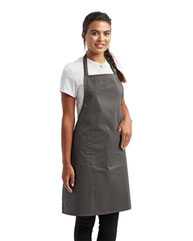 Recycled Bib Apron with Pocket