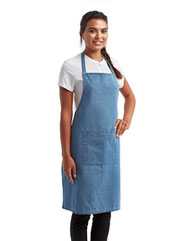 Recycled Bib Apron with Pocket