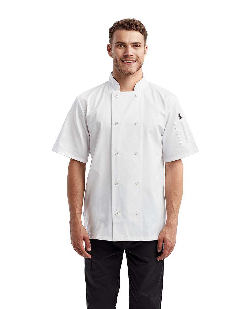 Artisan Collection by Reprime Short Sleeve Recycled Chef Coat RP656