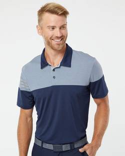 Heathered 3-Stripes Colorblocked Polo Heathered 3-Stripes Colorblocked Polo