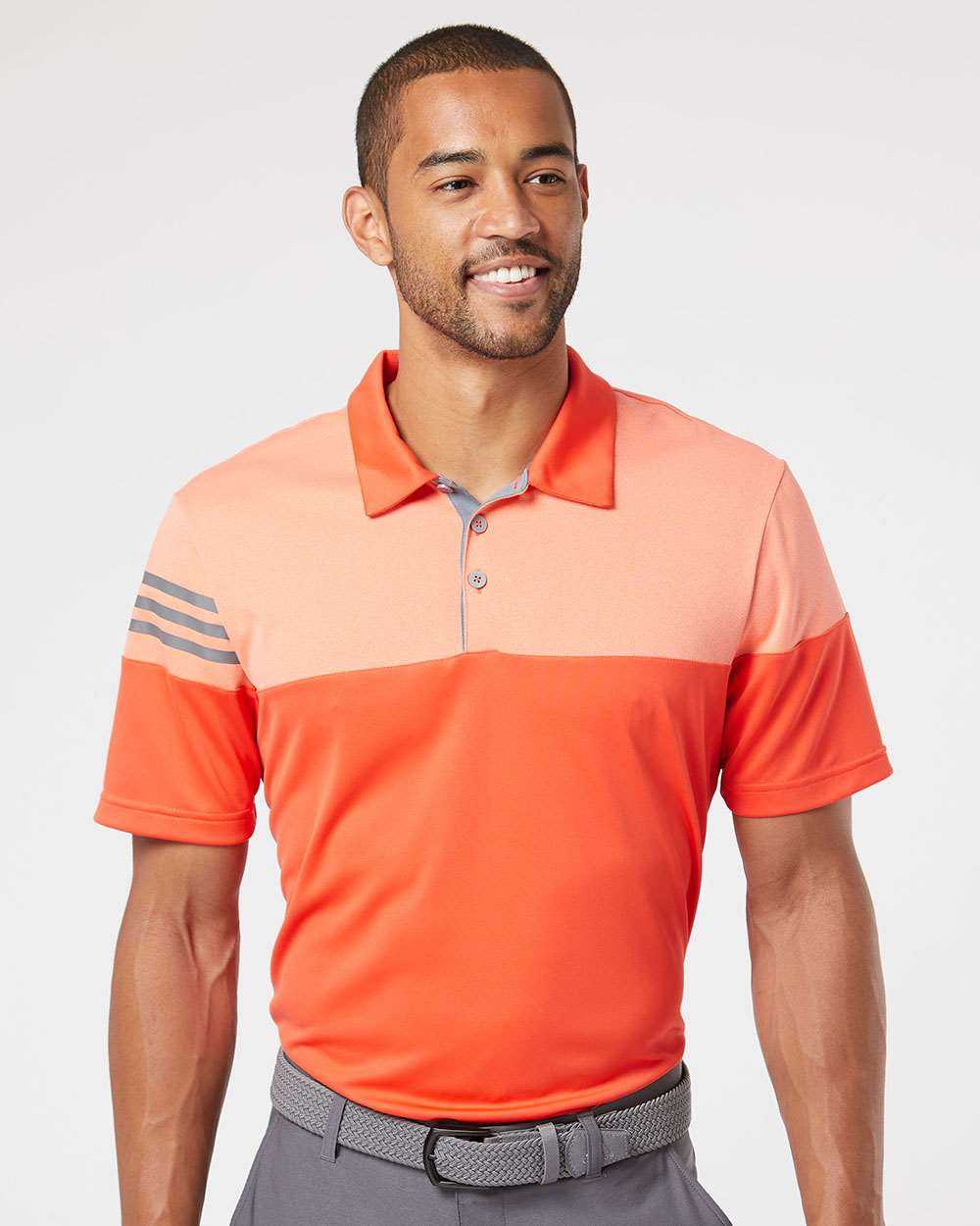Adidas Heathered 3-Stripes Colorblocked Polo A213
