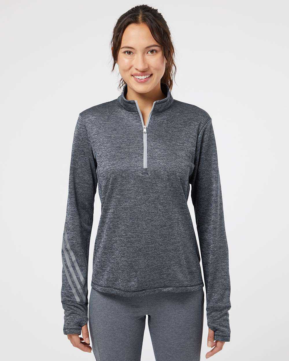 Women's Brushed Terry Heathered Quarter-Zip Pullover