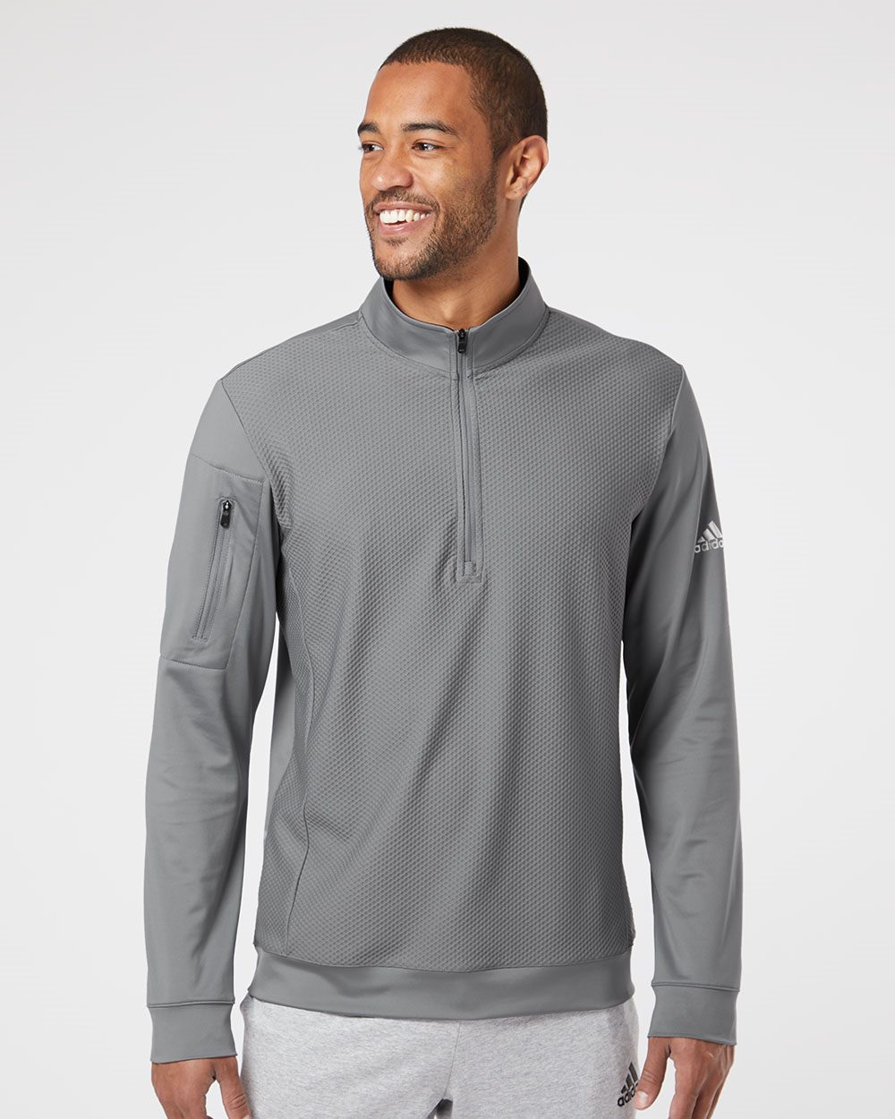 Buy Bulk Adidas A295 | Performance Textured Quarter-Zip Pullover