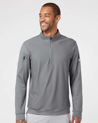 Buy Bulk Adidas A295 | Performance Textured Quarter-Zip Pullover