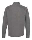 Heathered Quarter-Zip Pullover with Colorblocked Shoulders