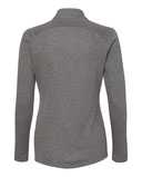 Women's Heathered Quarter-Zip Pullover with Colorblocked Shoulders