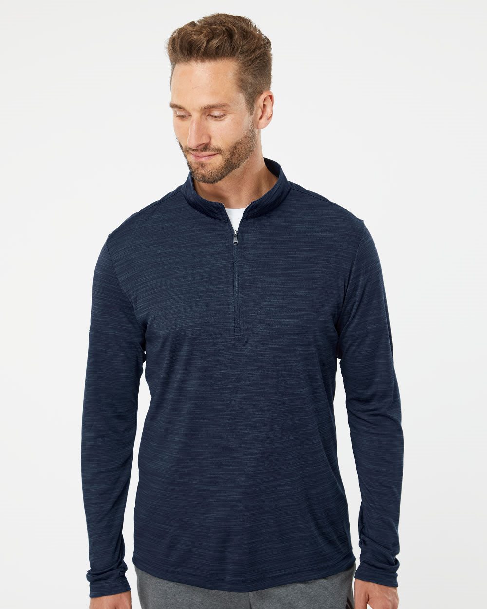 Buy Bulk Adidas A475 | Lightweight Mélange Quarter-Zip Pullover