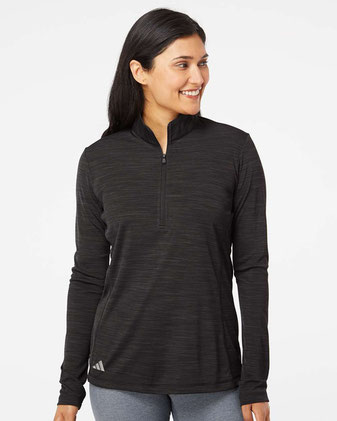 Adidas Women's Lightweight Mélange Quarter-Zip Pullover A476