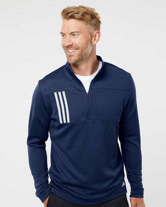 3-Stripes Double Knit Quarter-Zip Pullover