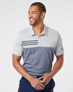 Adidas Heathered Colorblocked 3-Stripes Polo A508 Adidas Heathered Colorblocked 3-Stripes Polo A508