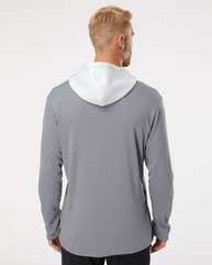 Textured Mixed Media Hooded Sweatshirt