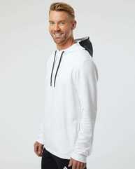 Textured Mixed Media Hooded Sweatshirt