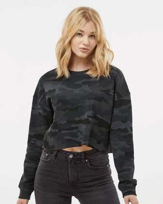 Independent Trading Co. Women's Lightweight Crop Crewneck Sweatshirt AFX24CRP