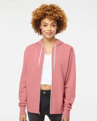 Independent Trading Co. Lightweight Full-Zip Hooded Sweatshirt AFX90UNZ