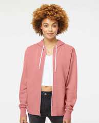 Lightweight Full-Zip Hooded Sweatshirt