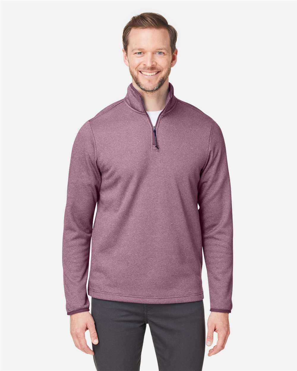 CORE365 Venture Heathered Stripe Quarter-Zip Pullover CE73