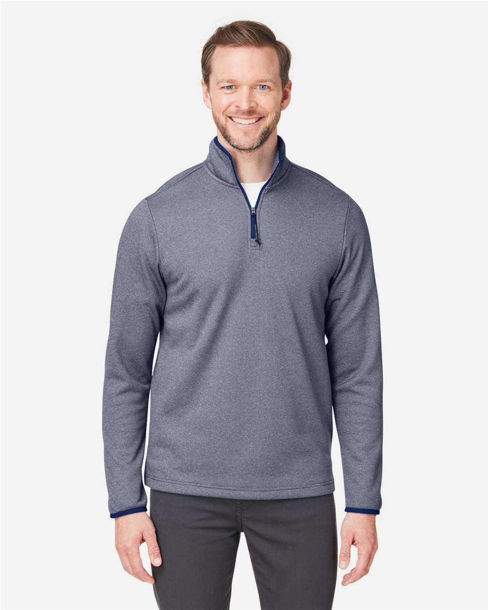 CORE365 Venture Heathered Stripe Quarter-Zip Pullover CE73