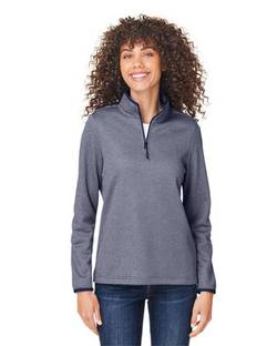 CORE365 Women's Venture Heathered Stripe Quarter-Zip Pullover CE73W CORE365 Women's Venture Heathered Stripe Quarter-Zip Pullover CE73W