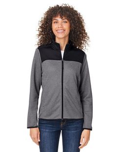 CORE365 Women's Venture Heathered Stripe Hybrid Jacket CE74W CORE365 Women's Venture Heathered Stripe Hybrid Jacket CE74W