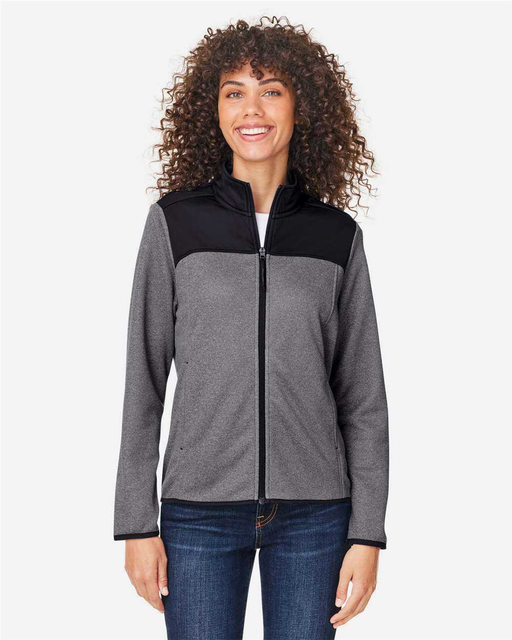 CORE365 Women's Venture Heathered Stripe Hybrid Jacket CE74W