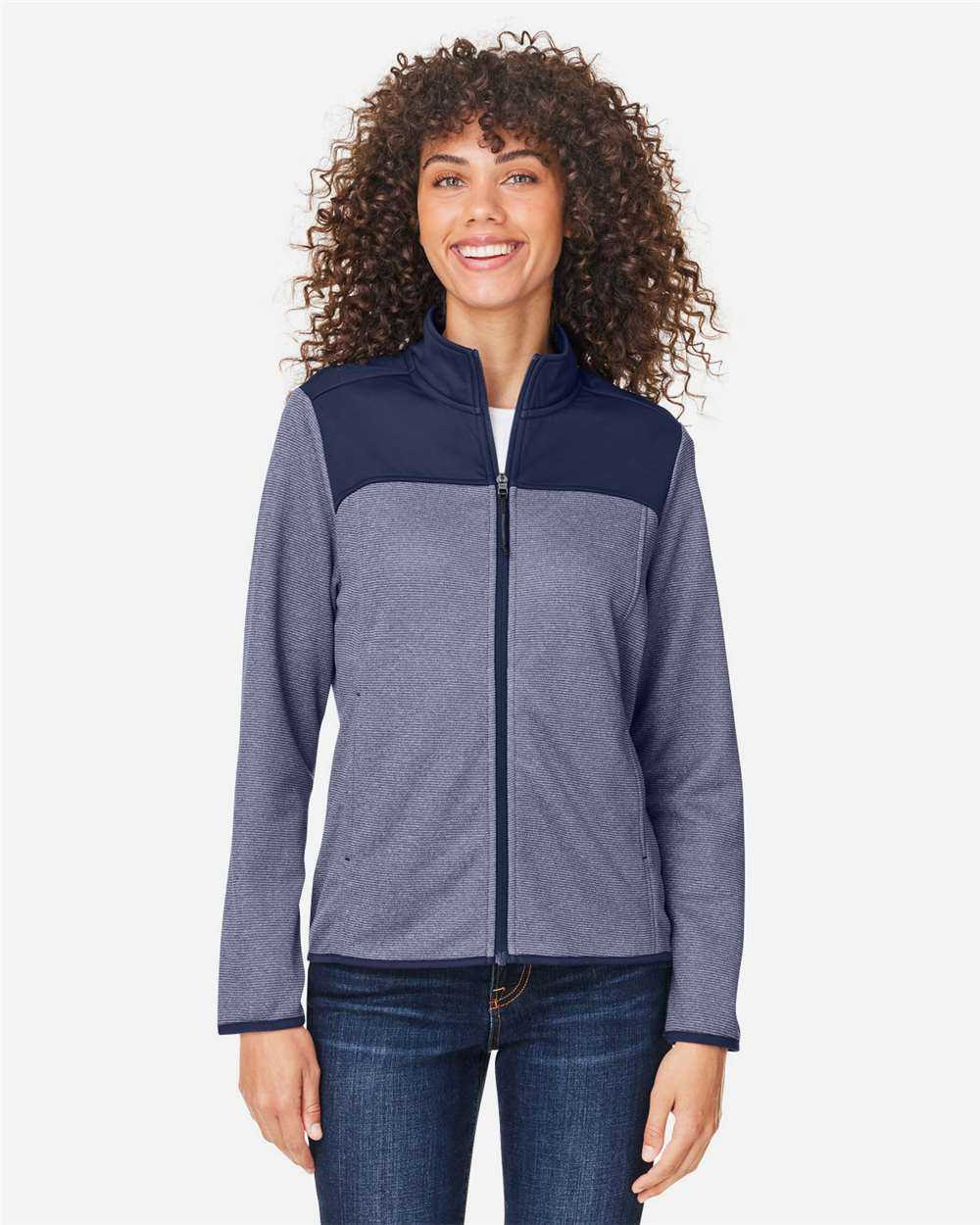 CORE365 Women's Venture Heathered Stripe Hybrid Jacket CE74W