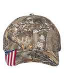Camo with Flag Visor Cap