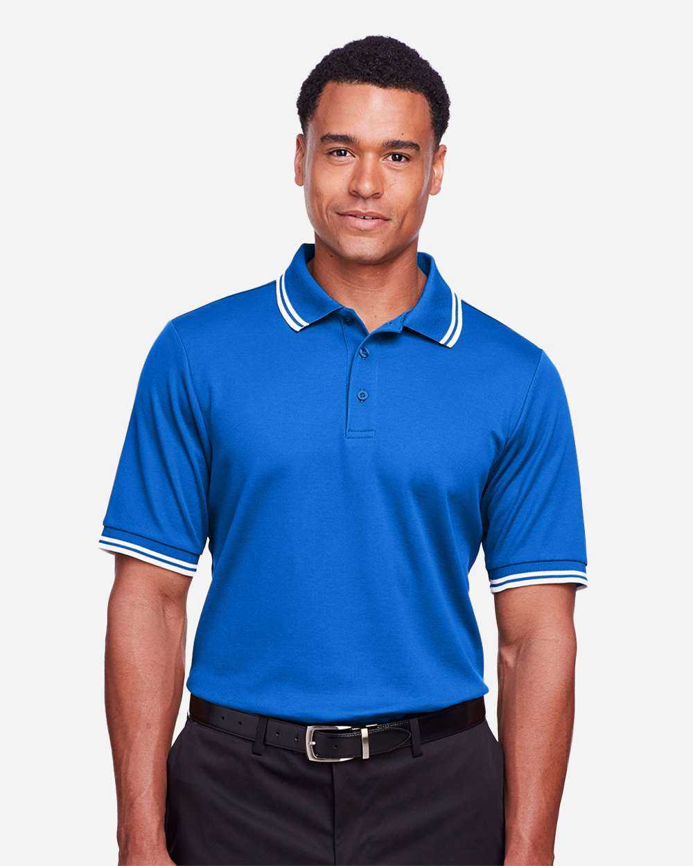 Devon & Jones CrownLux Performance® Plaited Tipped Polo DG20C