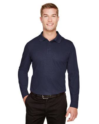 Devon & Jones CrownLux Performance® Plaited Long Sleeve Polo DG20L