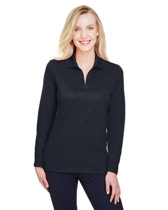 Devon & Jones Women's CrownLux Performance®&nbsp;Plaited Long Sleeve Polo DG20LW